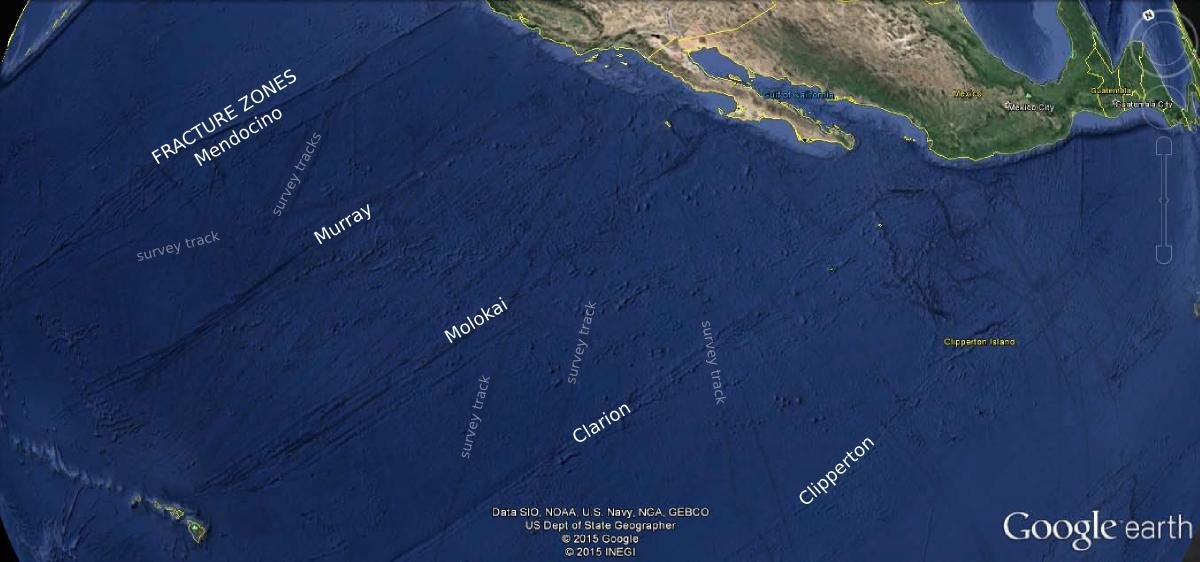 Fracture zones in the northeastern Pacific